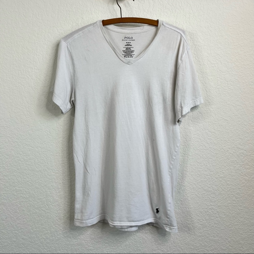 Polo V Neck Tee Shirt Embroidered Pony